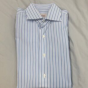 Classic Blue Striped Dress Shirt